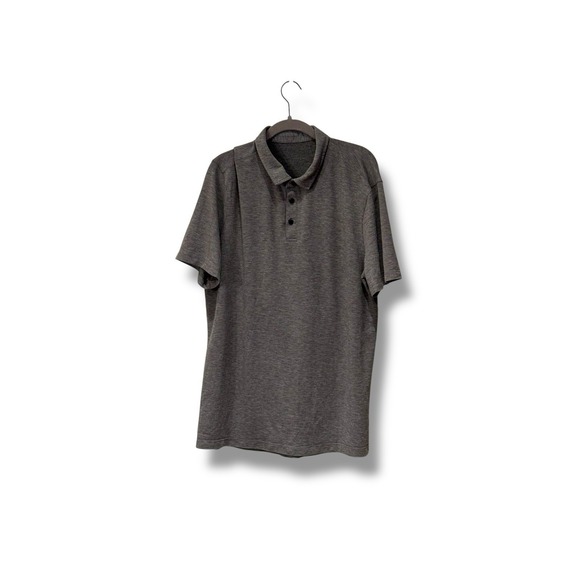 Lululemon Evolution Polo Shirt Mens Gray Stretch Performance Slim Golf Preppy XL - Picture 1 of 8